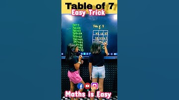 Table of 7 | Easy Table Trick of 7 | Easy Maths Trick l #ytshorts #shorts #fun #tables #vedicmaths