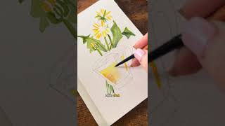 Relaxing Watercolor Painting of Dandelion Tea 🌼☕ | Cozy Art Therapy Vibes
