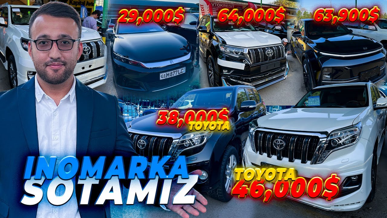 Sergeli Moshina Bozordagi Inomarka Narxlari Qanday  2 - Noyabr kunidagi Toyota Narxlari
