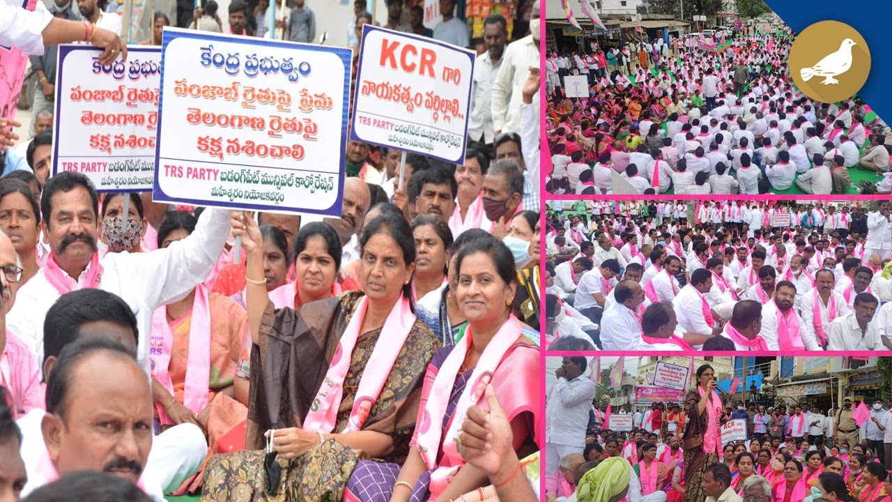 Hyderabad: TRS stages protest against Centre’s stand