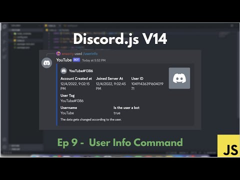 Discord.js v14 - Ep 9 User Info Command - [silent]