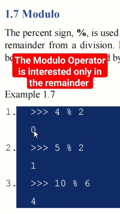 The python modulo operator #python #arithmeticoperators #arithmetic # ...