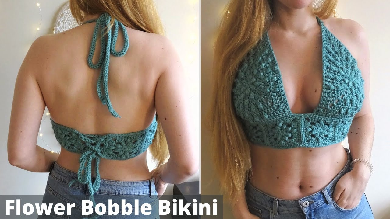 easy-flower-bobble-granny-square-bikini-top-part-1-youtube
