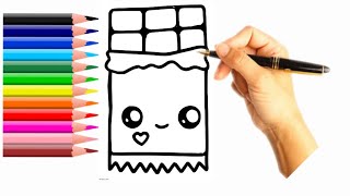 رسم شوكولا /How to draw/تعليم الرسم //رسم سهل