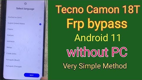 Tecno camon 18T Frp bypass android 11 ||Tecno  Google account bypass without pc