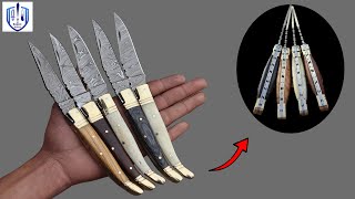 How To Make Handcrafted Damascus Steel Pocket knife #rajputknives