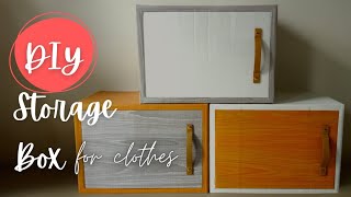 Cardboard Organizer Box for Clothes / Easy Cabinet Storage DIY Crafts for Stuff Making at home