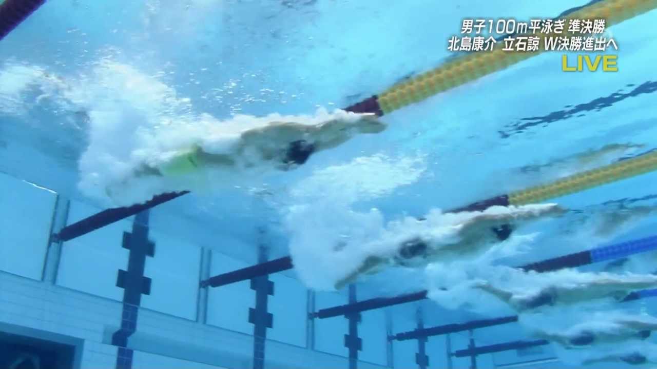 ロンドンオリンピック競泳男子100m平泳ぎ準決勝 スタート場面のみ Youtube