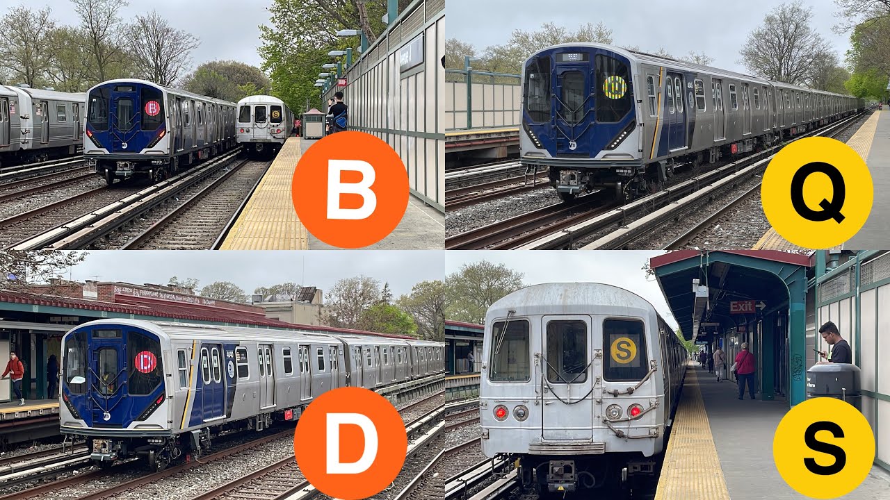 BMT Brighton Line (S) Train + R211T (Q),(B),(D) Test Train Weekend Action Ave J/Ave M YouTube