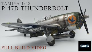 1/48 Tamiya P-47D Thunderbolt &#39;Bubbletop&#39; : Full build scale model aircraft kit #61090