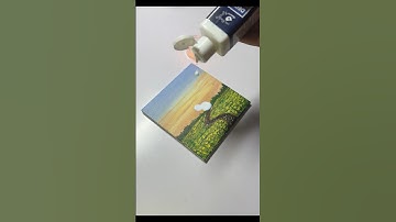 Gloss varnish on acrylic paintings✨#shorts