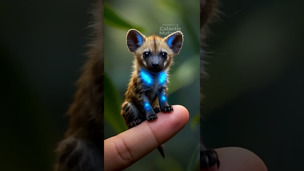 🦊 Tiny Mutant Hyena with Glowing Veins – Rare, Magical, and Futuristic Animal Discovery!