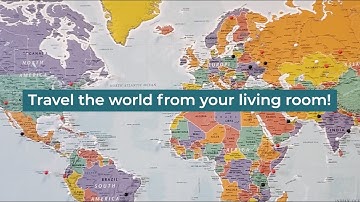 Blue Oceans World Push Pin Travel Map - Makes a great gift for weddings, anniversaries & more!