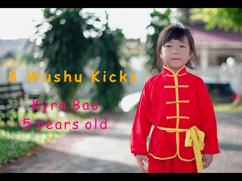 8 Basic Wushu Kicks (8种武术基本踢腿) demo by Kyra Bao [Kung Fu / Wushu Changquan]