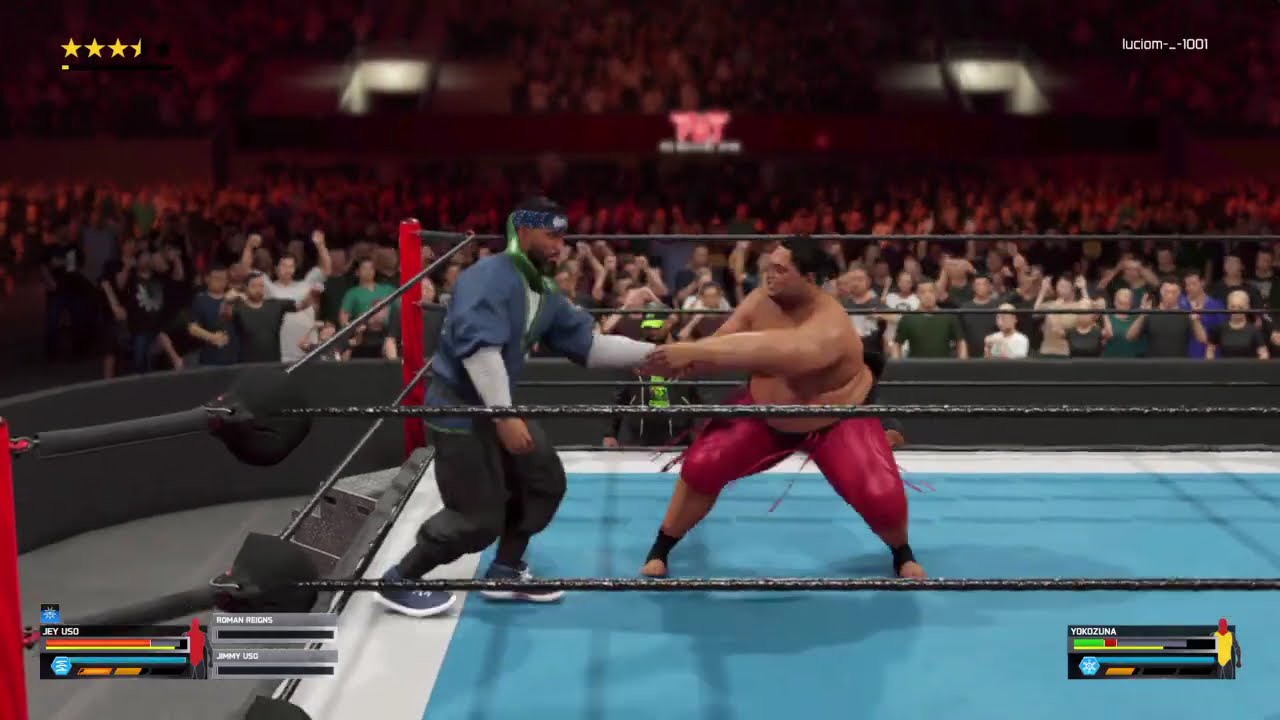 WWE 2K25 Jey USO vs Yokozuna.