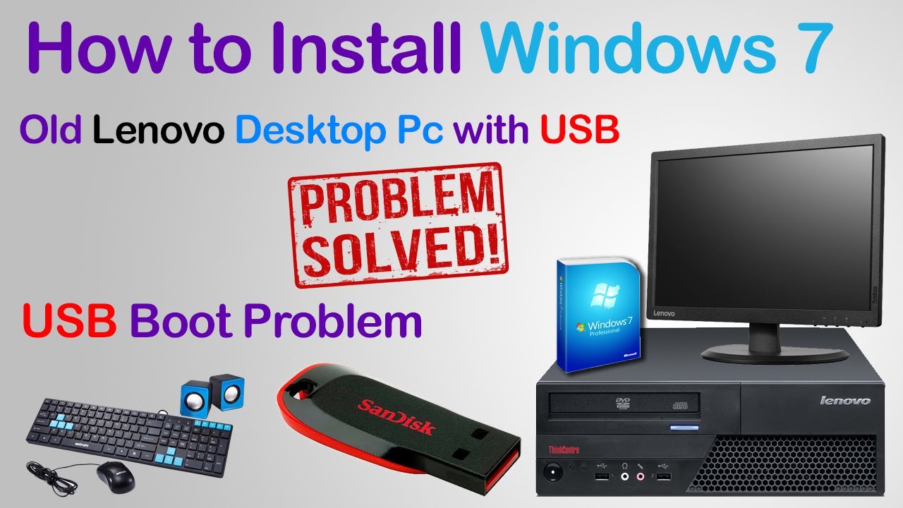 How Install windows 7 from Usb on Lenevo Old Desktop Pc 2021| Usb Boot Problem|Javed Tech Master - YouTube