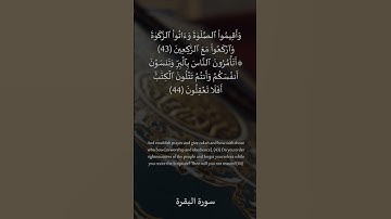 43 44 سورة البقرة: التلاوة المعبرة مع الترجمة الإنجليزية