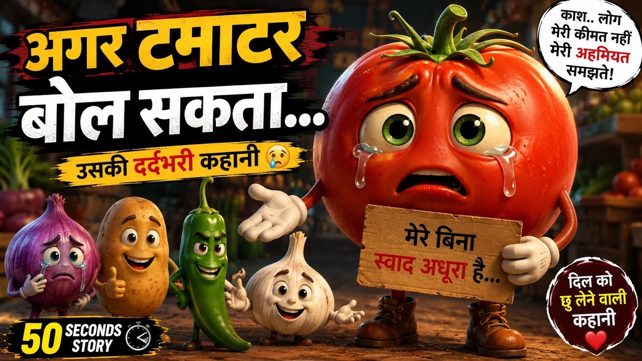 अगर टमाटर बोल सकता तो क्या कहता? 🍅 | Emotional Talking Tomato Story in Hindi |