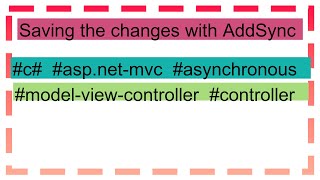Saving The Changes With Addsync