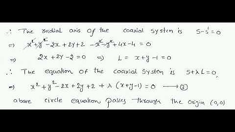 the limiting points of a coaxial system of circles are (1,-1) and (2,0). find the equation of the