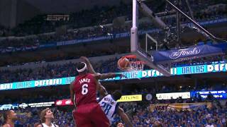 LeBron James Dunk Of The Night Game 3 NBA Finals 2011 VS Dallas Mavericks