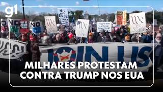 JH: Thousands protest in Washington against Trump's policies.