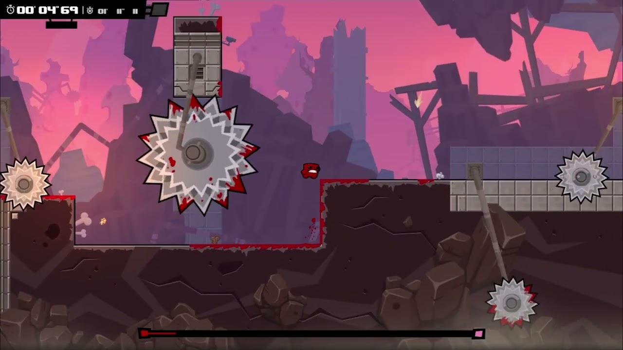 Super Meat Boy Forever - Mundo 1 Chipper Grove Completado