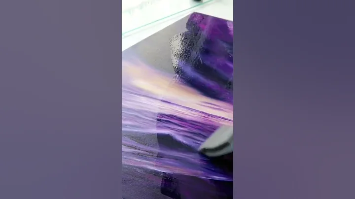 gloss varnish / purple seascape oil painting 💜✨️ #shorts
