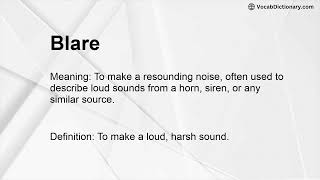Blare Meaning