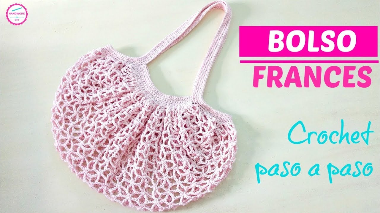 COMO TEJER BOLSO DE COMPRAS FRANCES A CROCHET - YouTube