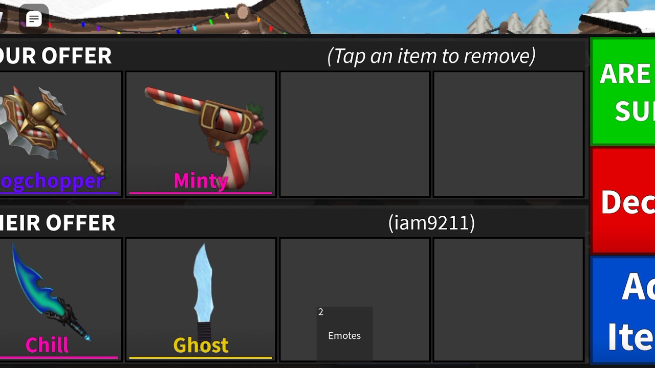 trading log chopper set for chill and ghost