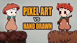 Hand drawn is easier than pixel art | HD graphics vs low-bit vs Hi-bit screenshot 3
