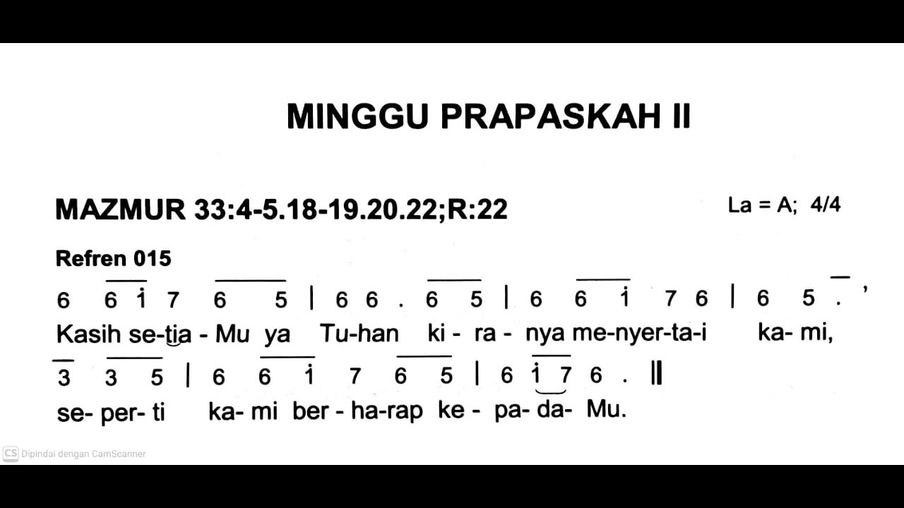 [Edisi Baru] Minggu, 1 Maret 2026 - MINGGU PRAPASKAH II (Kedua) - Mazmur Tanggapan - Tahun A