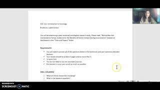 Paper instructions for peer reviewed journal assignment