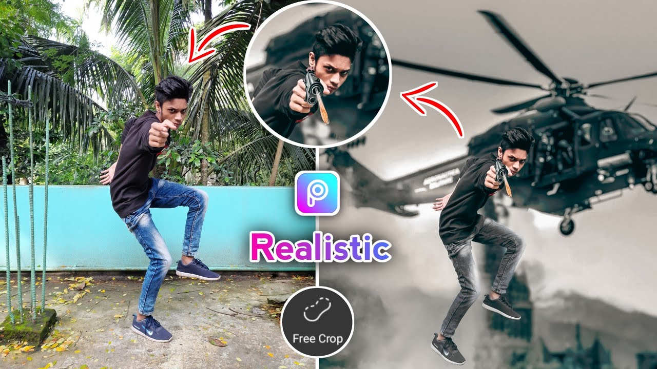 Picsart New Style Free Crop Background Change Photo Editing Gun Photo