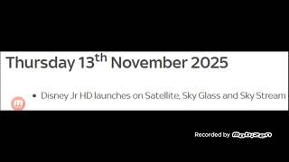 Disney Jr in the UK to relaunch on November 13.