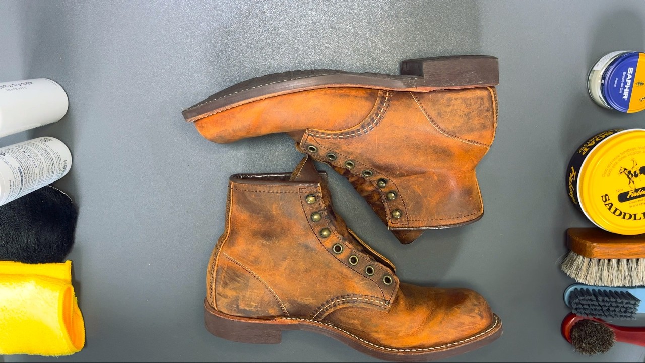 Shoe Care ASMR #28 | Red Wing 3343 | Saddle Soap • Cream • Buff • Shine (No Talking)