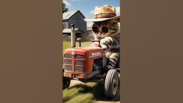 Unbelievable! A Cat Driving a Tractor in the Field! 🚜🐱 | Adorable Baby Rider