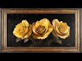 Vintage Gold Roses Painting | Gold Frame 4K TV Art | TV wallpaper Art | TV Screensaver Art | 2Hrs