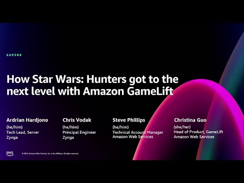 AWS re:Invent 2024 - How Star Wars: Hunters got to the next level with Amazon GameLift (GAM308) Episode cover