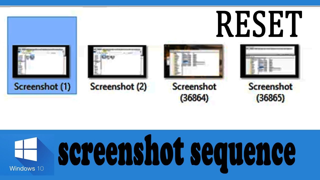How to Reset Screenshot Index Counter  l l Reset Screenshot series   l l Reset screenshot sequence