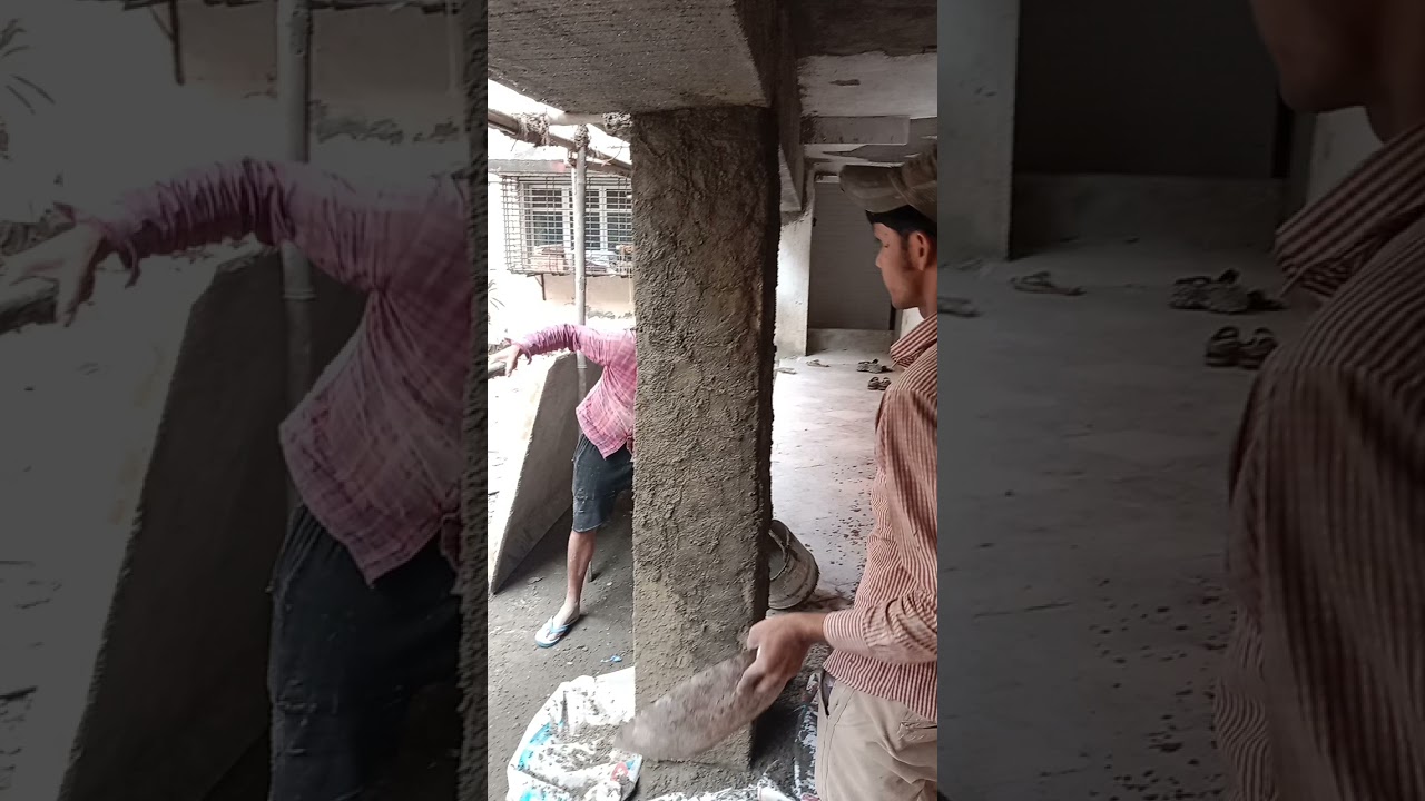 Readymix plaster Apply Colum l How To Apply Plaster l Building Repairs l
