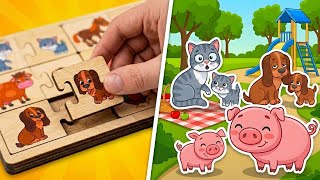Can You Match The Baby Animals? 🐶🐱 Fun Puzzle Game! 🧩🌈