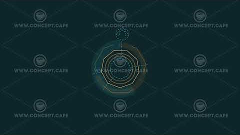 Looped animation of thin solid and dashed lines HUD element.