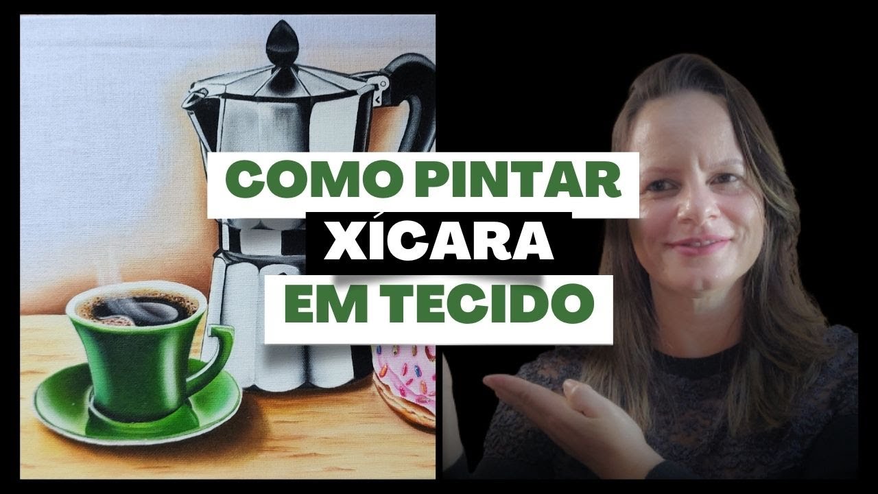 🎨Como pintar XÍCARA-de-CAFÉ em tecido[PASSO-A-PASSO]-Aula 2