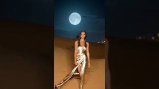 Moonlight Goddess ✦ Desert Elegance at Night 🌙 #AIGlam #dubailuxury