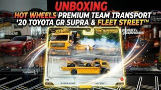 Unboxing Hot Wheels Premium Team Transport 20 Toyota Gr Supra & Fleet Street