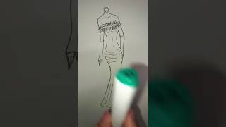 طريقة رسم  فستان سهرات ضيق ناعم  مع قفازات بخطوات سهلة ورائعة ??نرجو المتابعة ووضع اللايك?