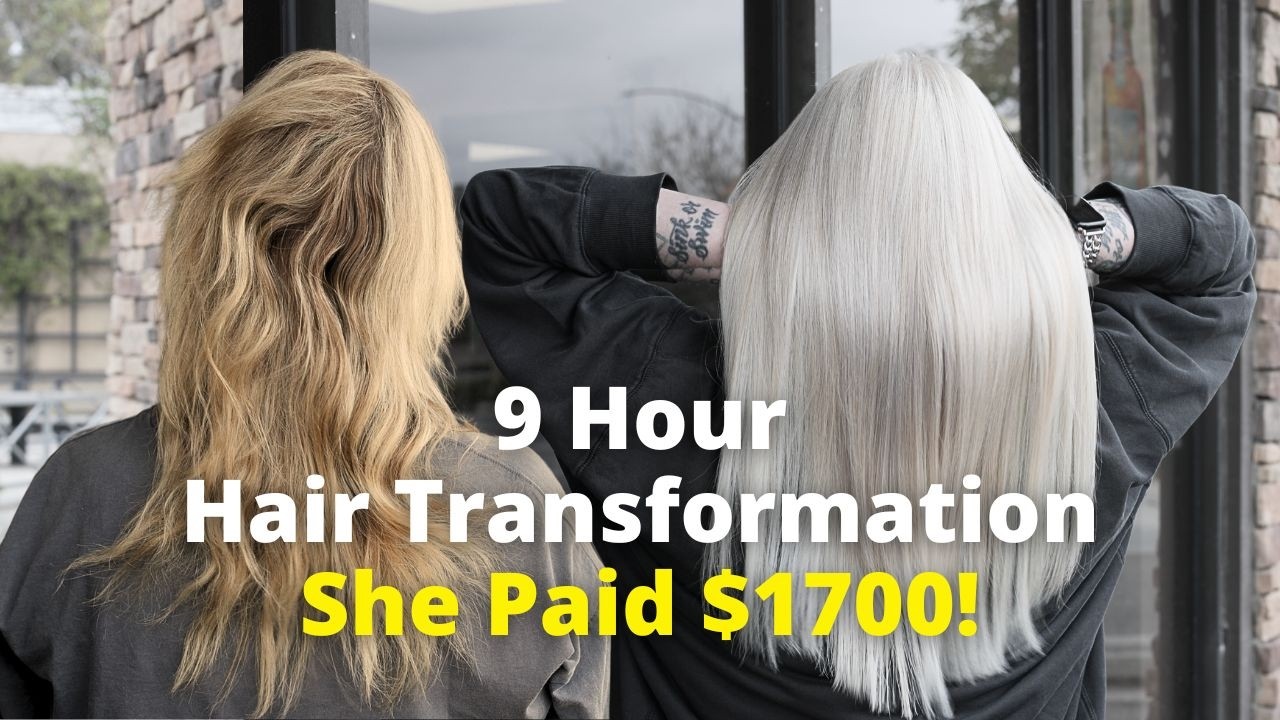 $1700 and 9 Hours: Shocking Platinum Blonde Hair Transformation on Damaged Hair! 😱 