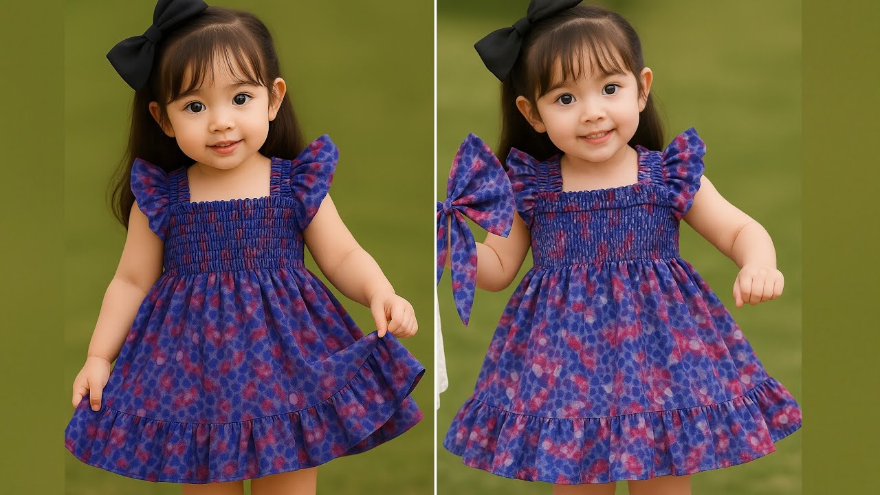 কি সুন্দর বাচ্চাদের জামার ডিজাইন কাটিং ও সেলাই Baby Frock Cutting And Stitching। ফ্রক কাটিং ও সেলাই